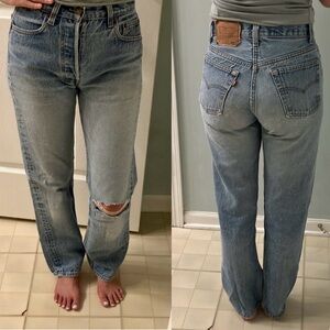 Vintage Levi’s 501 Jeans 80s Faded Stonewash Blue Size 25